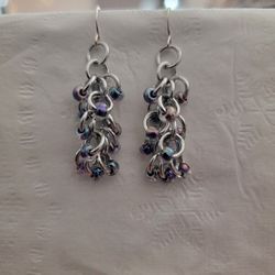 Beaded Chainmail Earrings