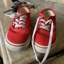 Like new toddlers size 7 red vans