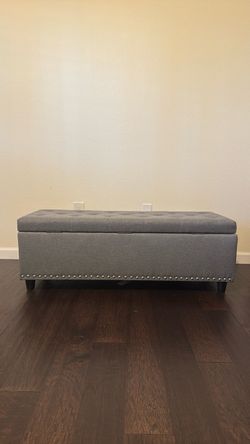 Grey Storage Ottoman