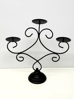 Black 3 candle table top holder