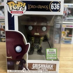 VAULTED LE EXC Grishnákh Lord Rings Funko Pop #636 LOTR Orc Mordor Movies Books