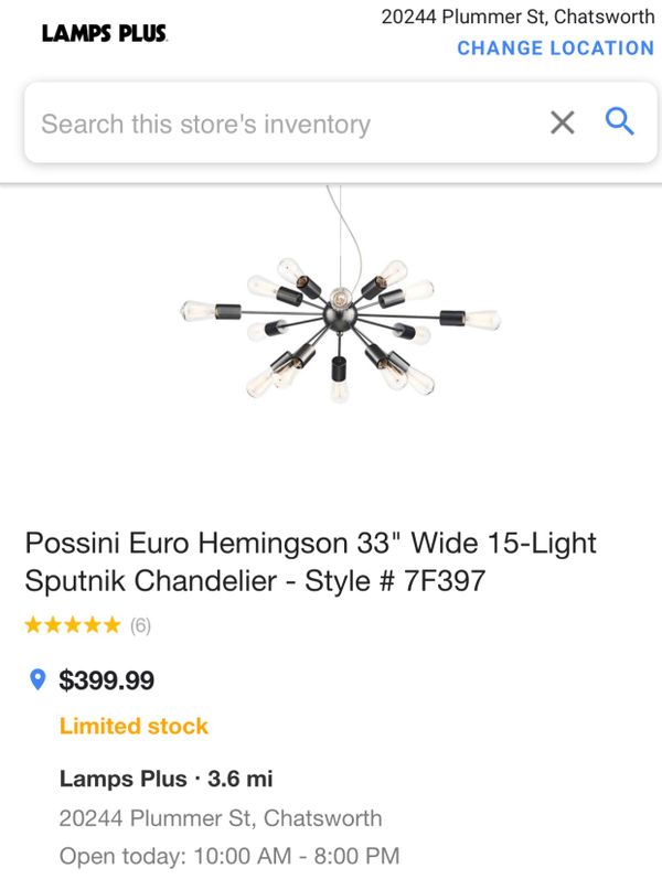 Possini Euro Hemingson 33 Wide 15 Light Sputnik Chandelier Style Possini Euro Hemingson 33 Wide 15 Light Sputnik Chandelier Style 7f397 For In Los Angeles Ca Offerup
