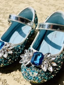 Toddler Crystal Princess Shoes – Blue, US 10.5C