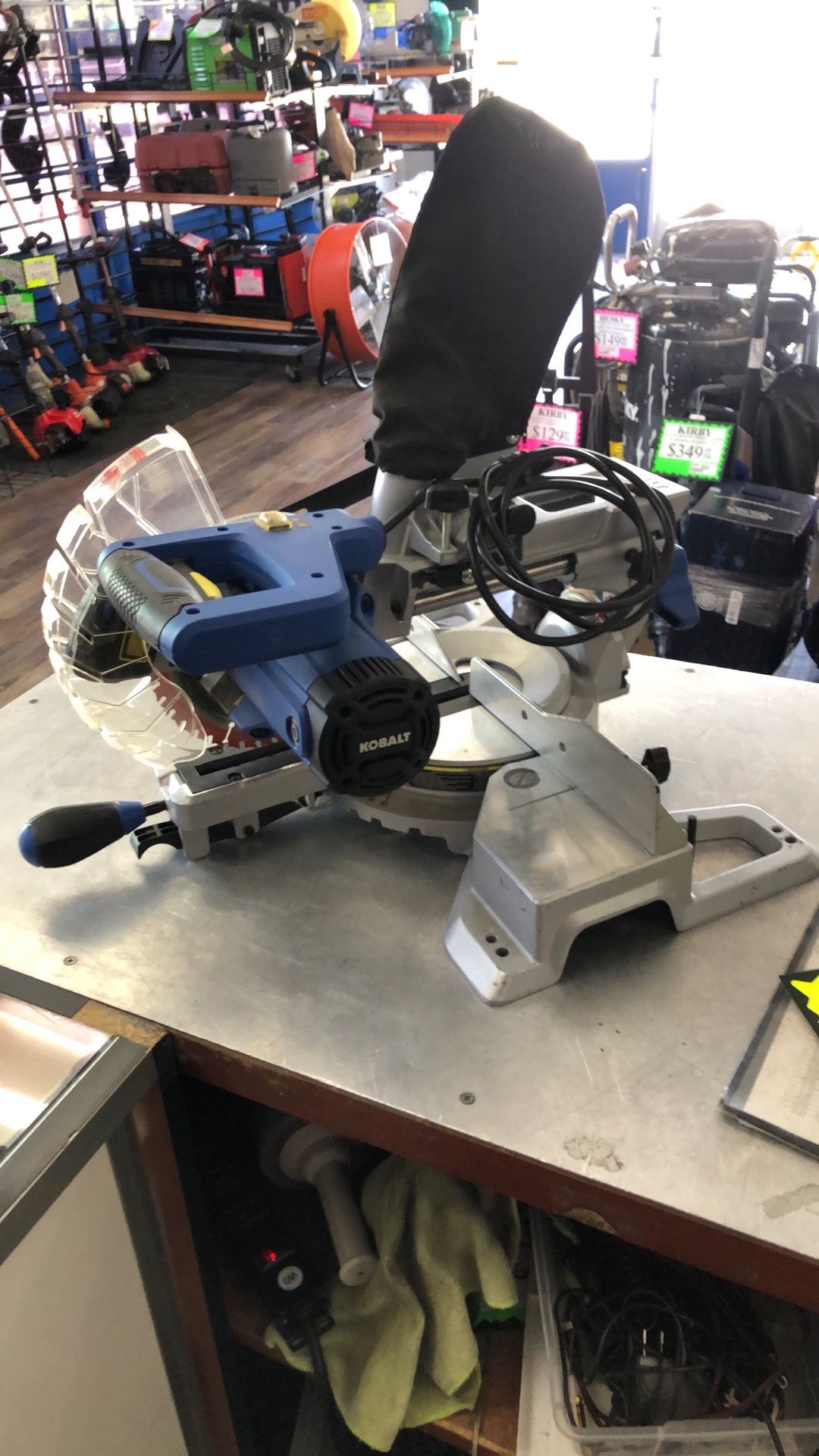 1003 Kobalt 0857240 Corded 120v 10amp 7-1/4” Single Bevel Sliding Compound Miter Saw W/ Laser Guide & Dust Bag 565884