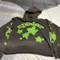 Spi5der Hoodie Size Small Green And Grey