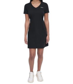 DKNY Sport Studded Logo V Neck T-shirt Dress