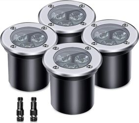 (Brand New in Box) 
4 Pack 3w 12v Low Voltage In-ground Lights LED Landscape Light Waterproof IP67 Pathway Lights Outdoor spotlights Trees Flags for G