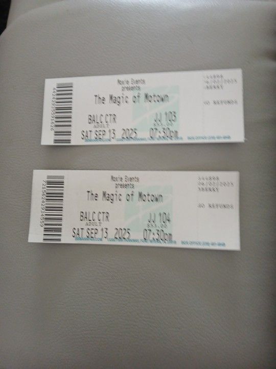 2 Tickets To Magic Of Motown Concert