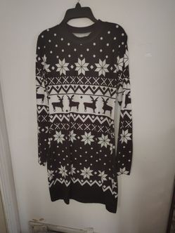 Fair Isle Reindeer Sweater Dress