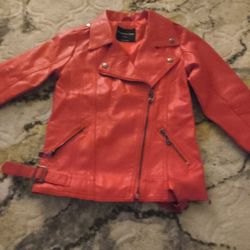 Kids Red Biker Jacket