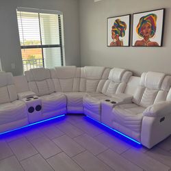 Seccional Reclinable Led Electrico