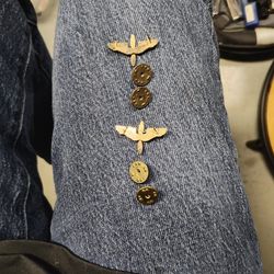 Vintage WW2 US Army Air Force (USAAF) Prop And Wings Officer Collar Insignia Pin -Unmarked