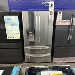 LG - 4-Door French Door Refrigerator With Water And Ice Dispenser In Stainless Steel ☑️