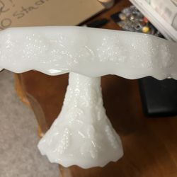 Antique Milk Glass Cake Stand