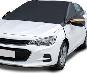 Car Windshield Snow Cover for ice and Snow, Frost ,Bird poop & Sun with 2*Removal Side Mirror Protector, for Cars, SUVs, Vans