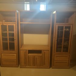 Oak Entertainment Center 3 Piece
