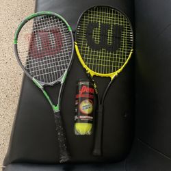 2 Wilson’s Tennis Pro Rackets And Balls