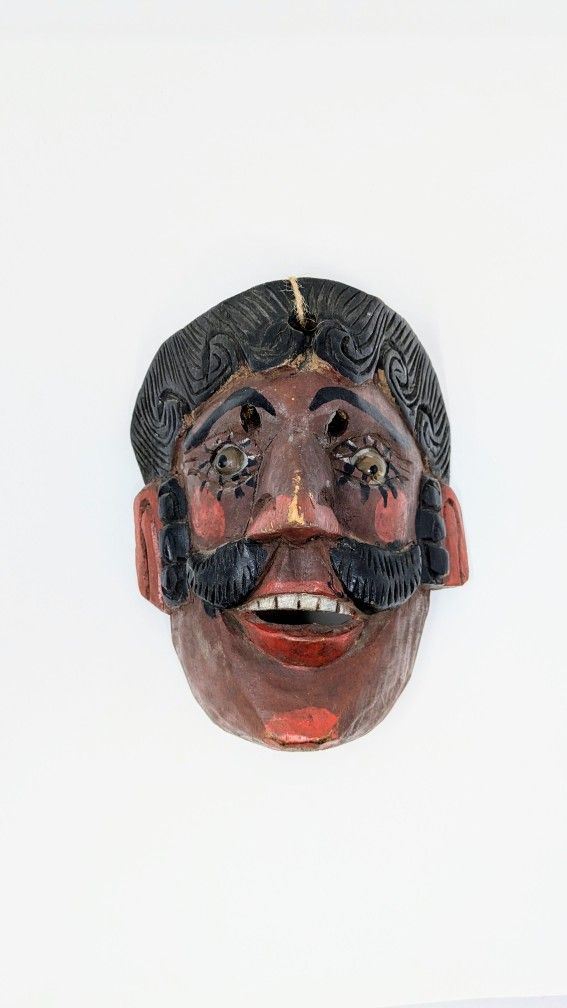 Vintage Mexican Guerrero Dance mask: Pedro de Alvarado (c. 1950s)