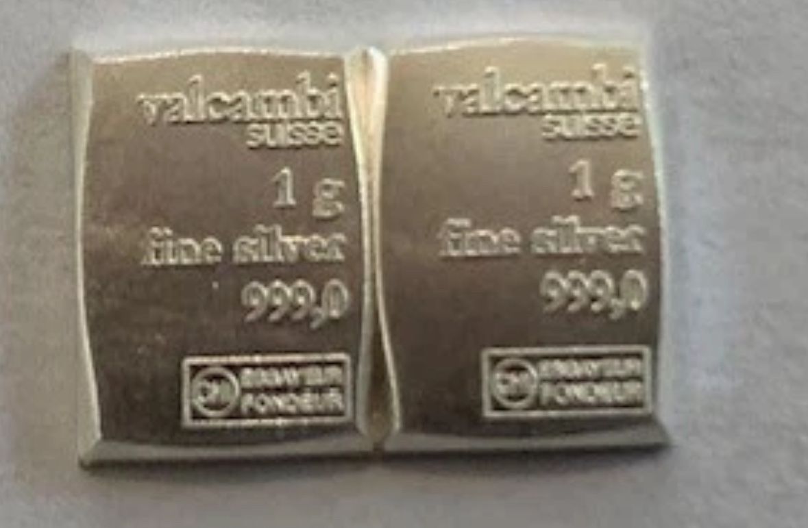 (2) 1 Gram 999 Silver Bars