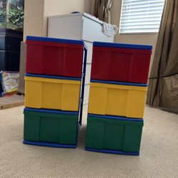 Stackable Plastic Storage Drawer Units
