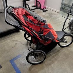 Schwinn Double Jogging Stroller – Red/Black