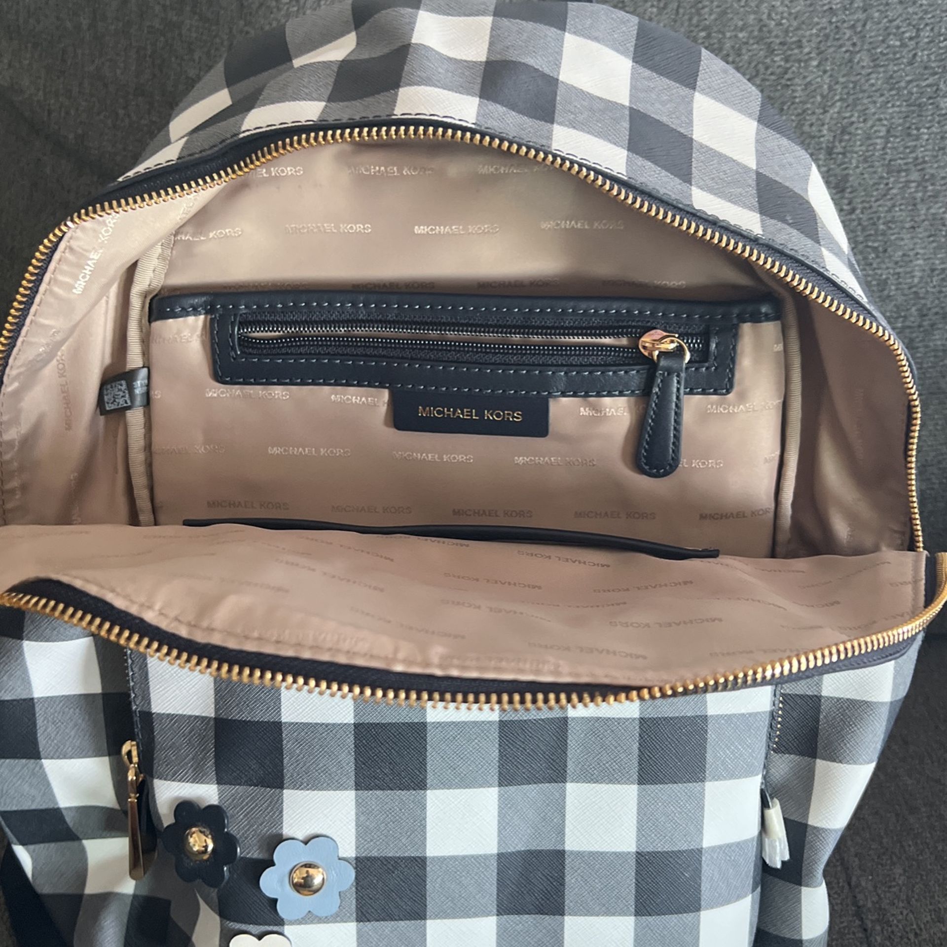 Michael Kors Checkered Black and White Backpack Black and white checker Michael kors backpack for Sale in  main image 2