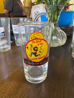 The Long Island rail road drinking glasses