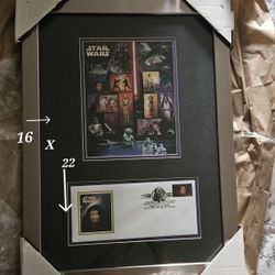 Star Wars First Day Of Issue Stamps In Frame