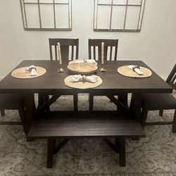 Dinning Room Table With 4 Chairs & Optional Bench