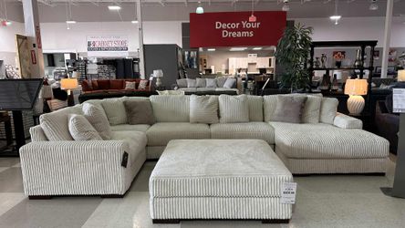Ivory Cream Beige Color Corduroy Sectional Couch Set Fast Delivery Only $39 Down Payment 👉 PLEASE ASK FOR JON GREEN WHEN YOU ARRIVE!