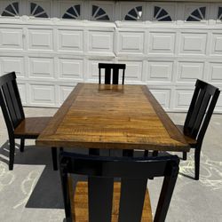 Rustic Dining Table With 4 Chairs
