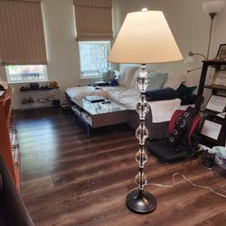 60" Potterybarn Marston Crystal Floor Lamp, Crafted of K9 crystal glass and iron, good condition