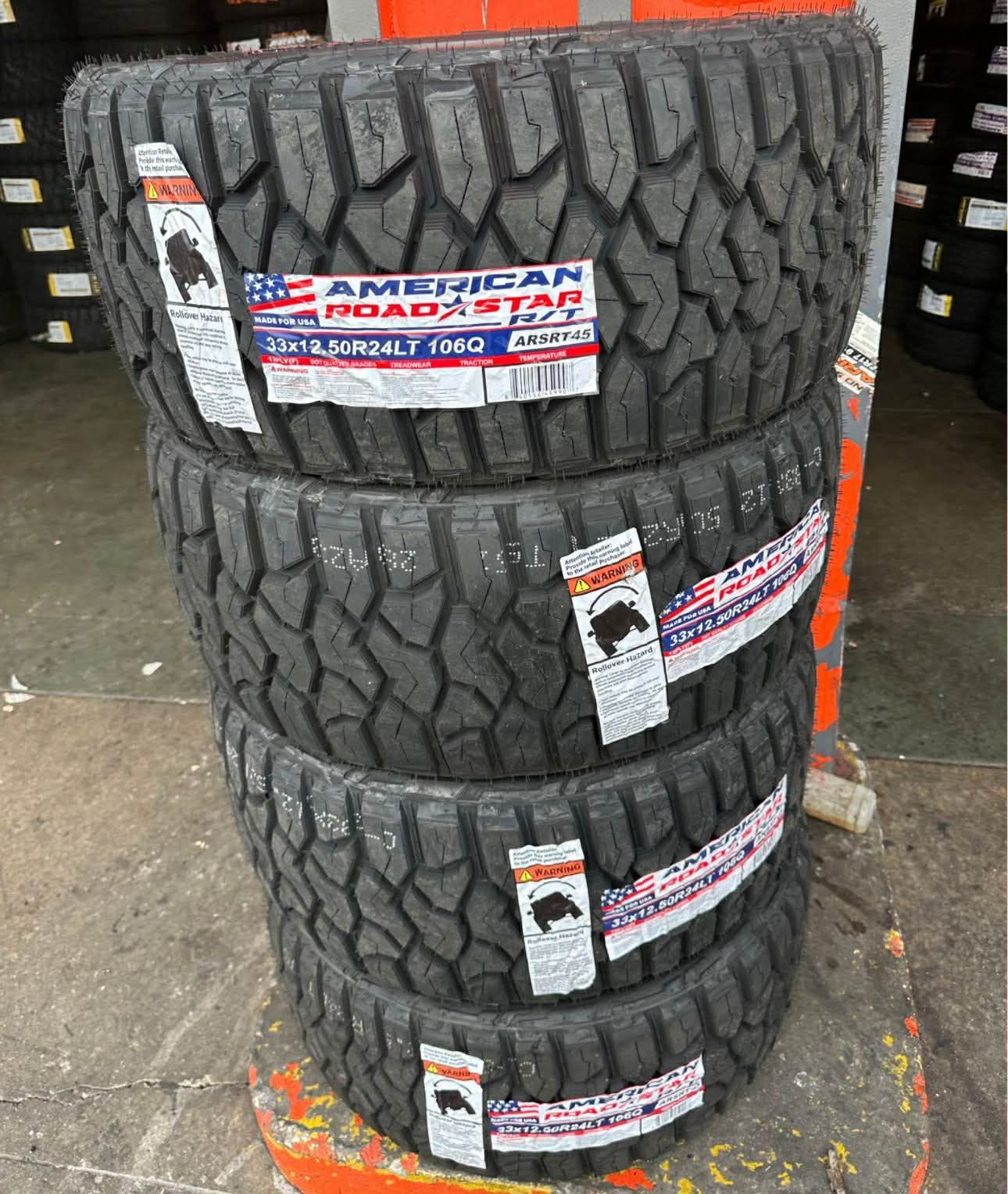 ‼️📲33x12.50R24 Vendo Set De Llantas Nuevas Marca América RT