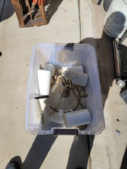 Chandelier with six can track lights