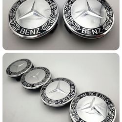 Set Of 4 Mercedes Wheels Rim Center Caps 75mm