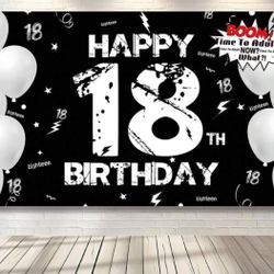18 Birthday Backdrop Banner / X2 Door Banners 
