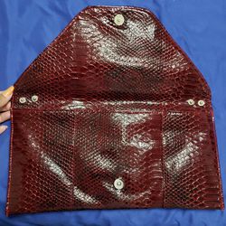 Snakeskin Red/Burgundy Clutch Purse 