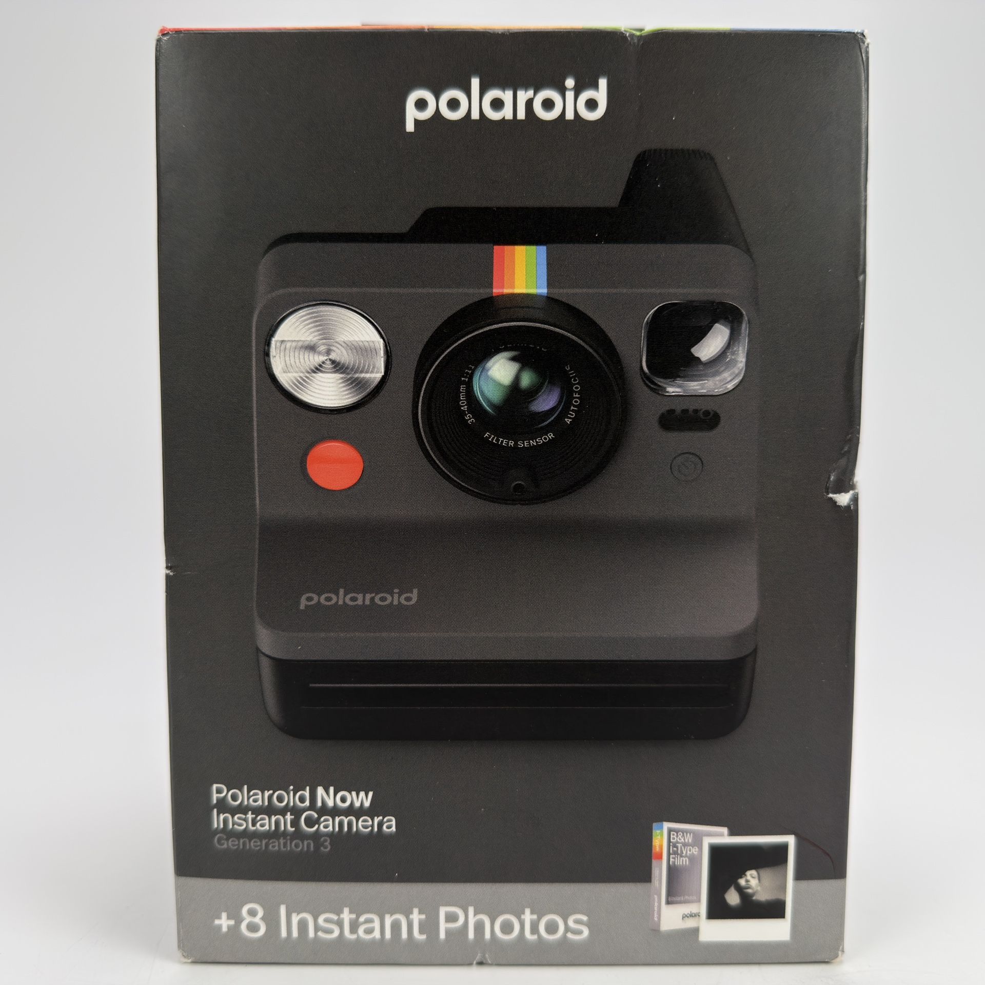 Polaroid Now Instant Camera Gen 3 Black + B&W Film Bundle (8 Photos) Brand New