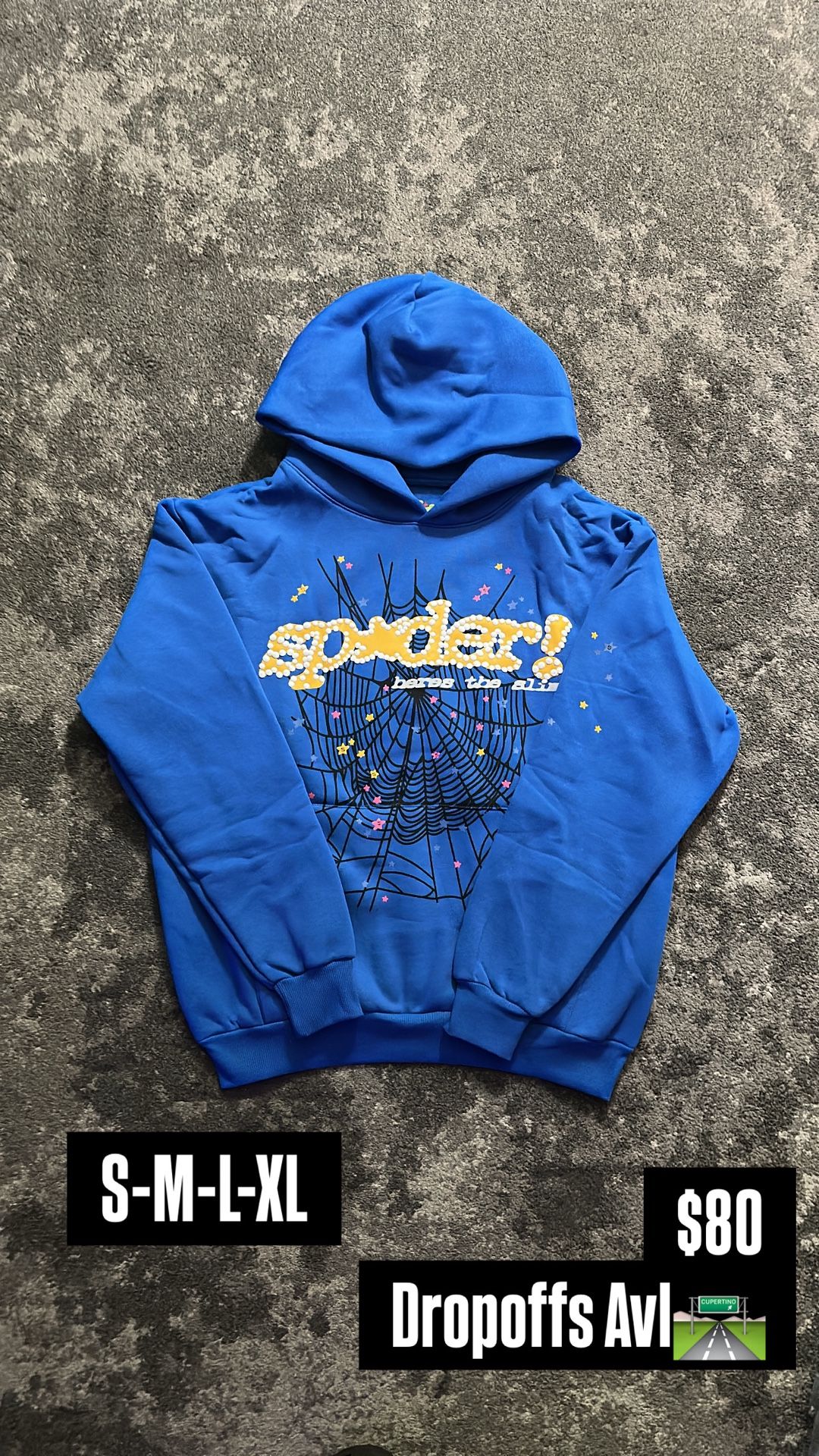 BRAND NEW Blue Sp5der Hoodie🔌🔥