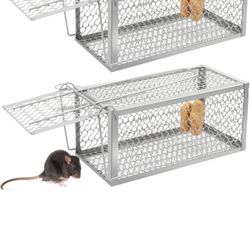 Humane Rat Trap Chipmunk Rodent Trap Mouse Trap Squirrel Trap Small Live Animal Trap Mouse Voles Hamsters Live Cage Rat Mouse Cage Trap for Mice Easy 