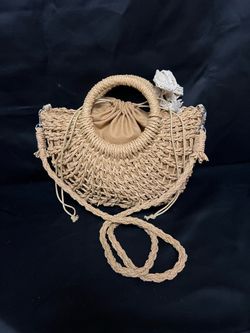 Shein Woven Straw Tote Bag with Crossbody Strap