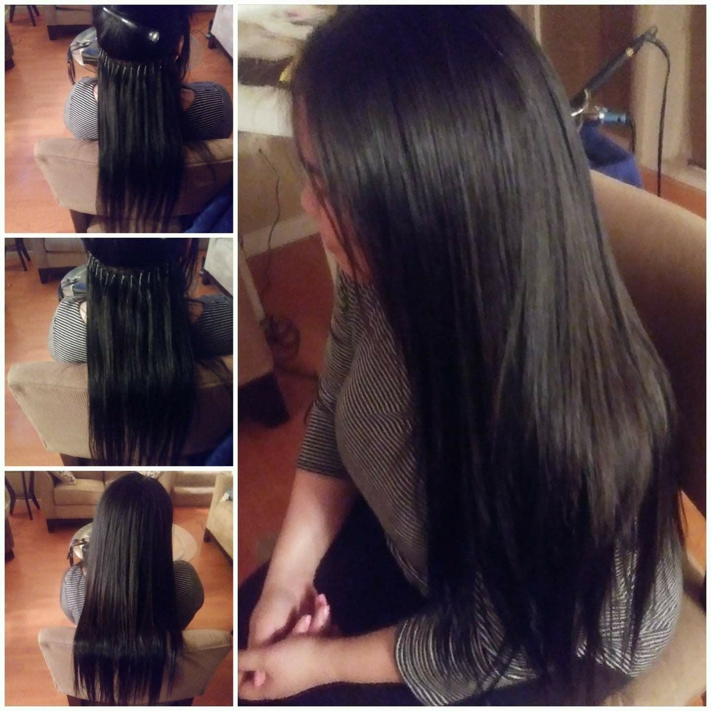 Fusion hair extensions+hair