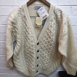 Irish Knit Vintage Hand Made Youth Cardigan Size 10