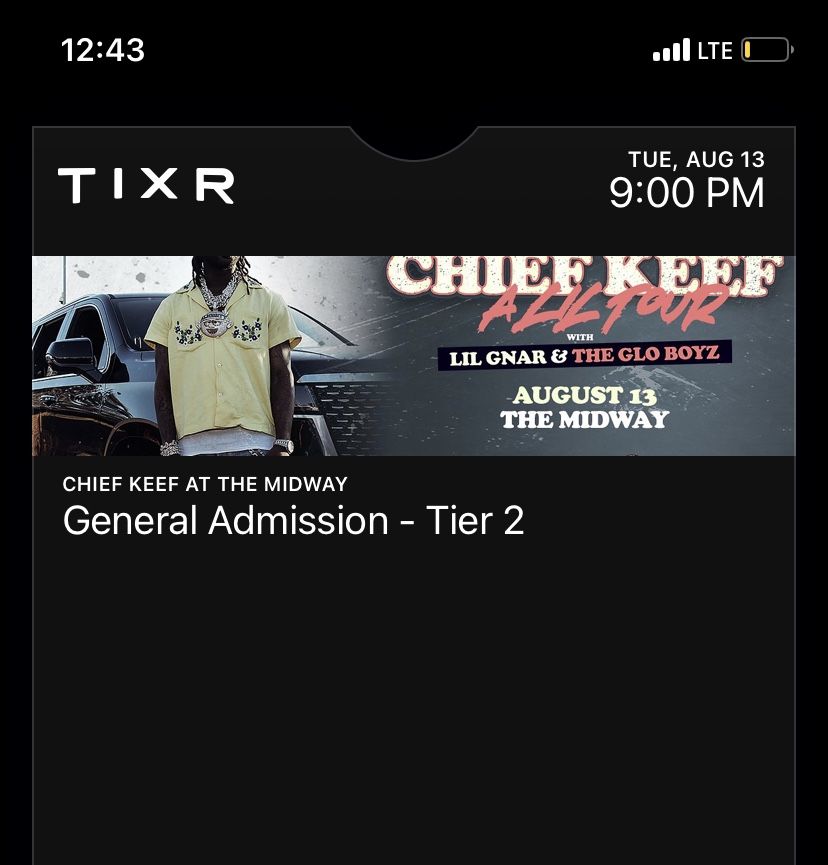 Chief Keef ticket at The Midway