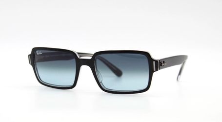 Ray-Ban RB 2189 BENJI 1294/3M Black Square Sunglasses Blue Gradient 54-20 Italy