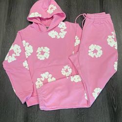 Pink denim tears set