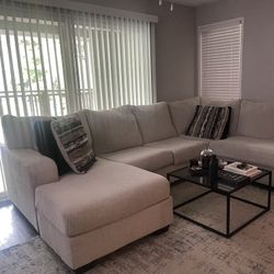 Couch, Pillows, Table & Rug