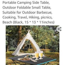 Camping Table, Folding Portable Camping Side Table, Outdoor Foldable Small Table, Suitable for Outdoor Barbecue, Cooking, Travel, Hiking, picnics, Bea