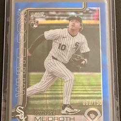2025 Topps Chrome Update Chase Meidroth Rookie Blue Lava Refractor #060/150