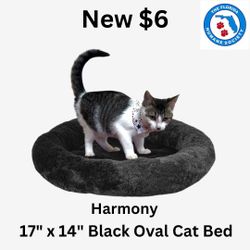 new Harmony Black Oval Cat Beds $6
